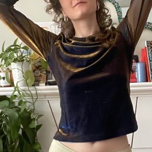 Mesh top with unique two tone fabric